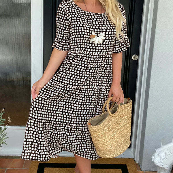 Mariam - שמלת מידי עם שרוולים קצרים