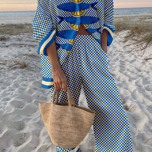 טריוולה™ | סט מצעים עם הדפס סרדינים ולימון