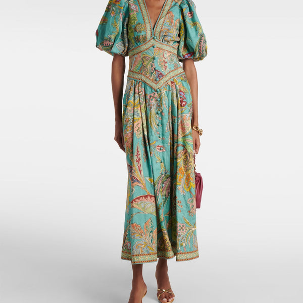 Taliqua - שמלת מודפסת אופנתית עם שרוולים קצרים