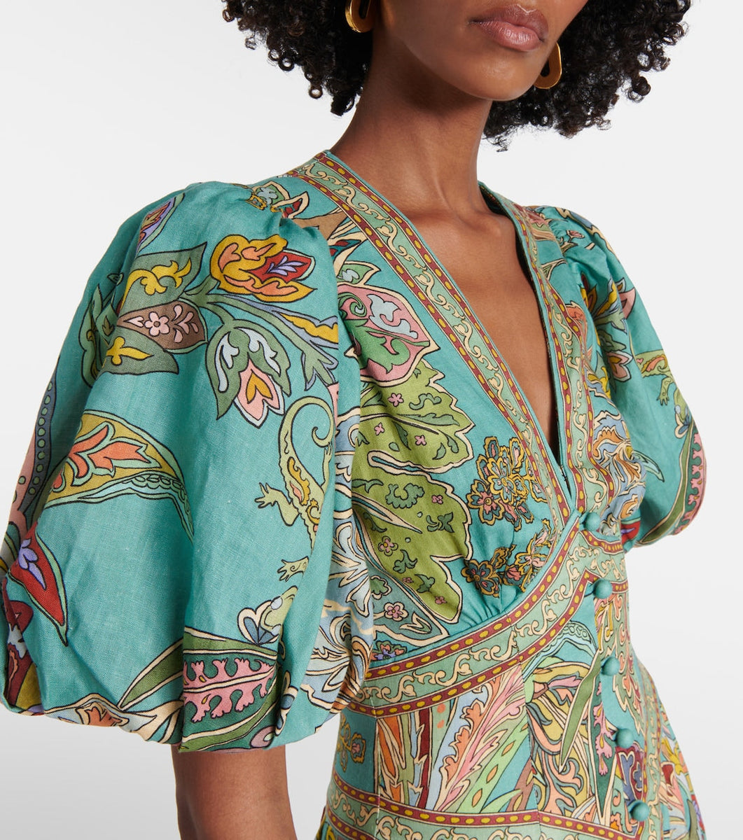 Taliqua - שמלת מודפסת אופנתית עם שרוולים קצרים