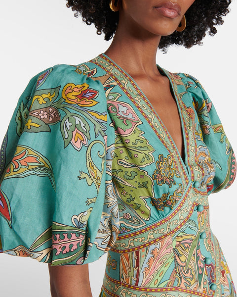 Taliqua - שמלת מודפסת אופנתית עם שרוולים קצרים