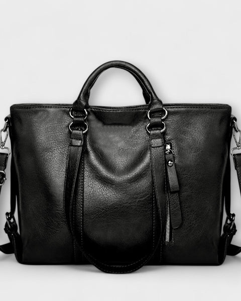 תיק עור רחב לורה - תיק אלגנטי ופונקציונלי