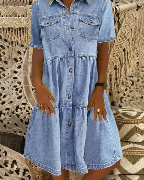 Ludmiła - שמלת ג'ינס בסגנון בוהו