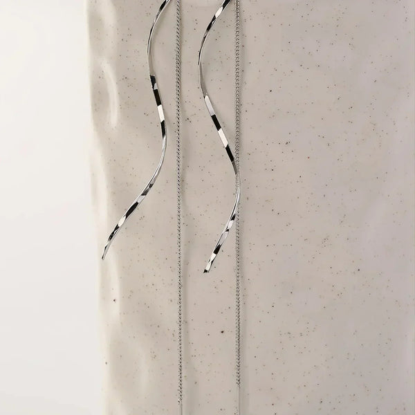 עגילי גלים ארוכים בעיצוב ייחודי