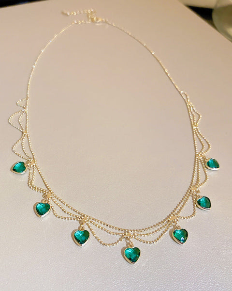 שרשרת לב ייחודית עם אבני זירקוניה