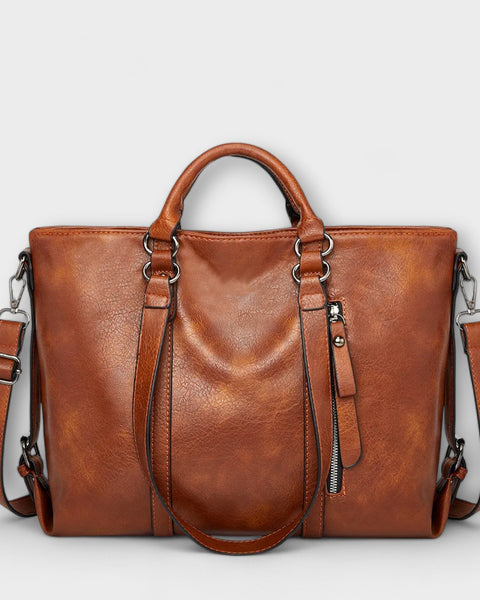 תיק עור רחב לורה - תיק אלגנטי ופונקציונלי