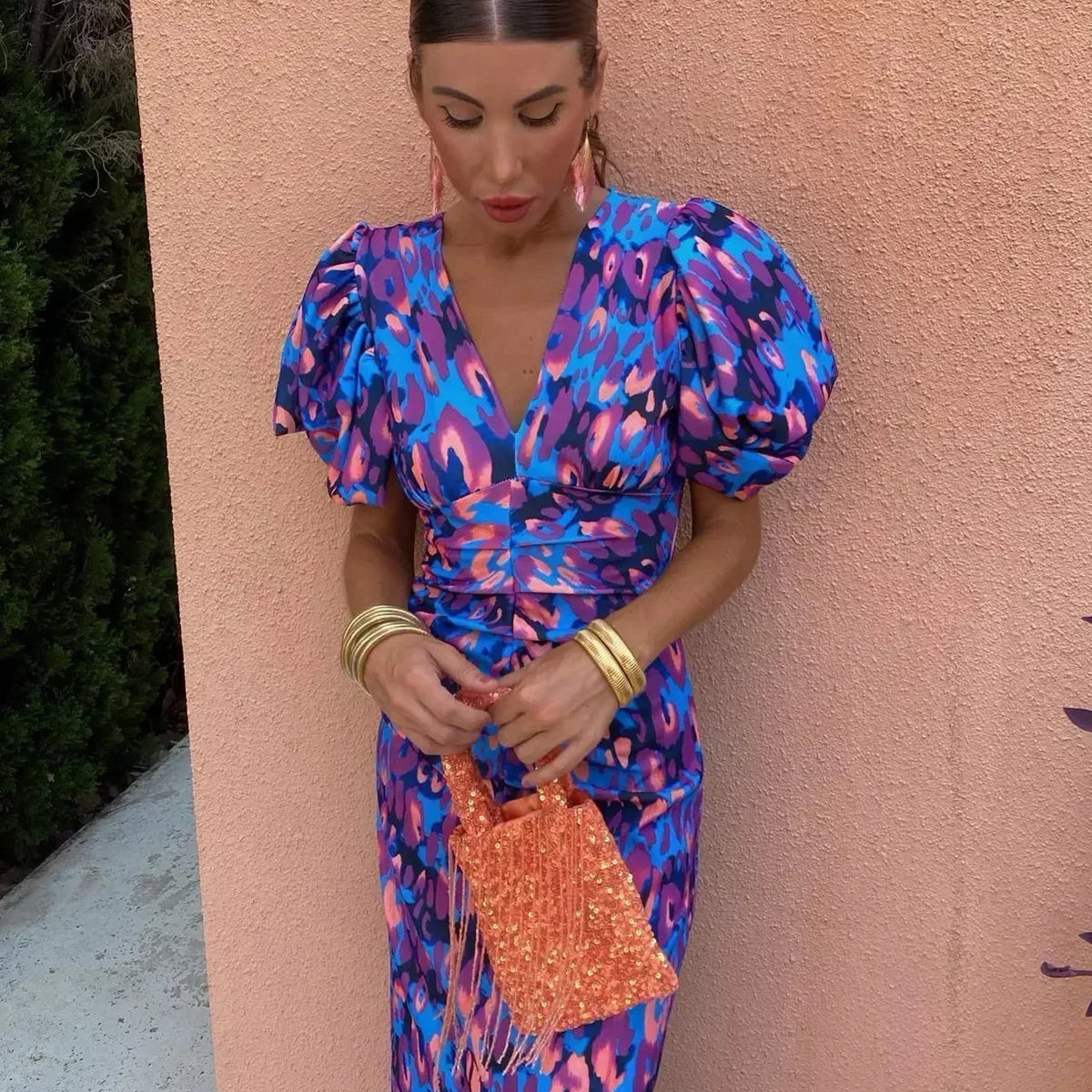 ליה™ | שמלת שרוולים נפוחים