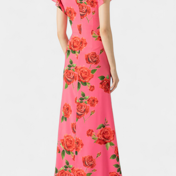 מאירה שמלת קיפאו עם הדפס ורדים אלגנטי