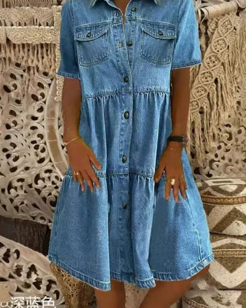 Ludmiła - שמלת ג'ינס בסגנון בוהו