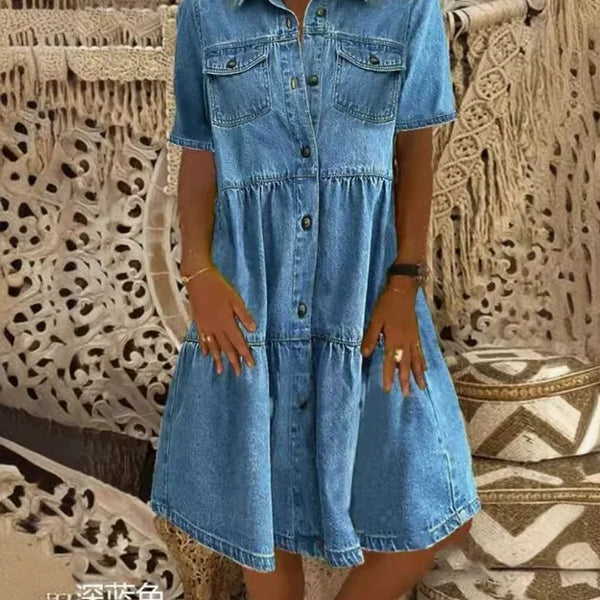 Ludmiła - שמלת ג'ינס בסגנון בוהו