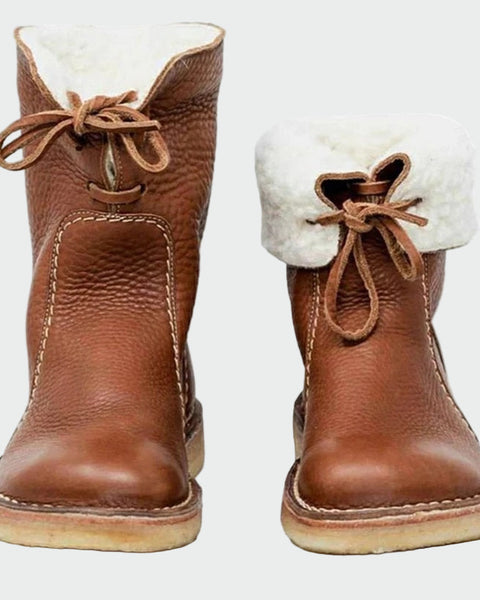 אביבה - נעלי בוטיק מעור עמיד במים עם ריפוד צמר