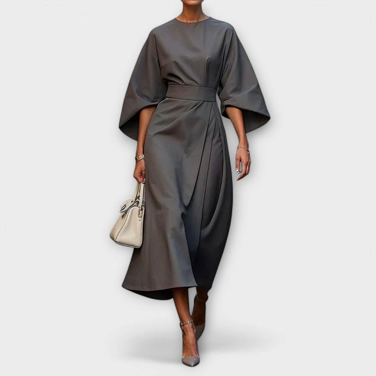 שמלת סוניה אלגנטית עם שרוולים ארוכים