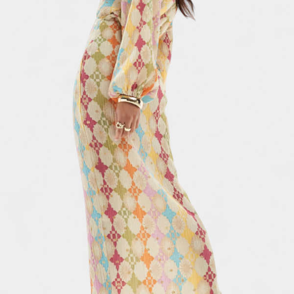 סמלת מקסי שאניס עם הדפס גיאומטרי