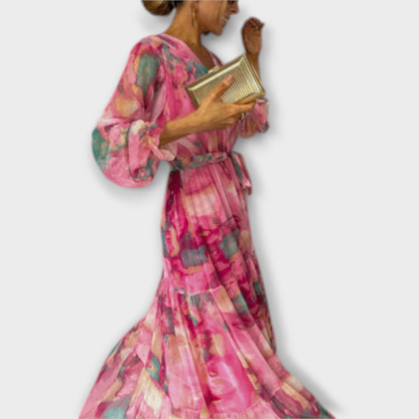 שמלת מקסי אקוורל חלומית - אבולין