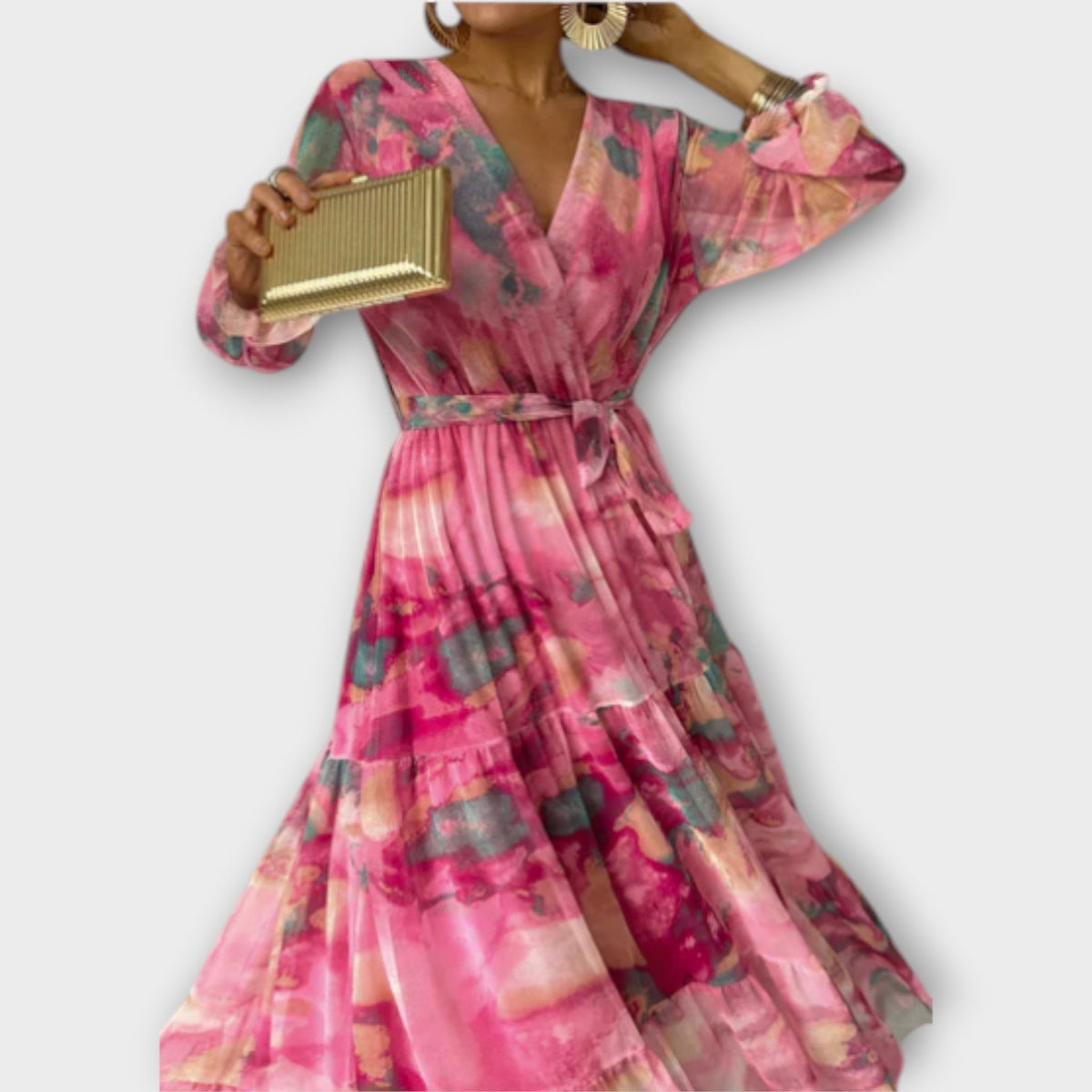 שמלת מקסי אקוורל חלומית - אבולין