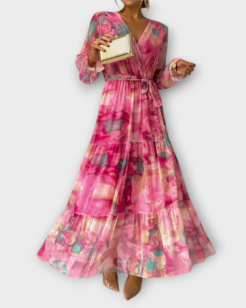 שמלת מקסי אקוורל חלומית - אבולין