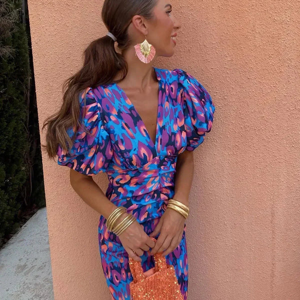 ליה™ | שמלת שרוולים נפוחים