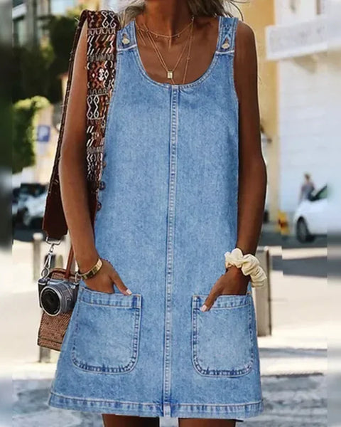 Malwina - שמלת קיץ מעשית וקלילה מבד ג'ינס