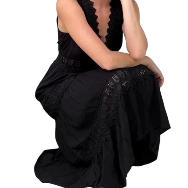 קלרה – שמלת מקסי אלגנטית מתחרה עם צווארון וי