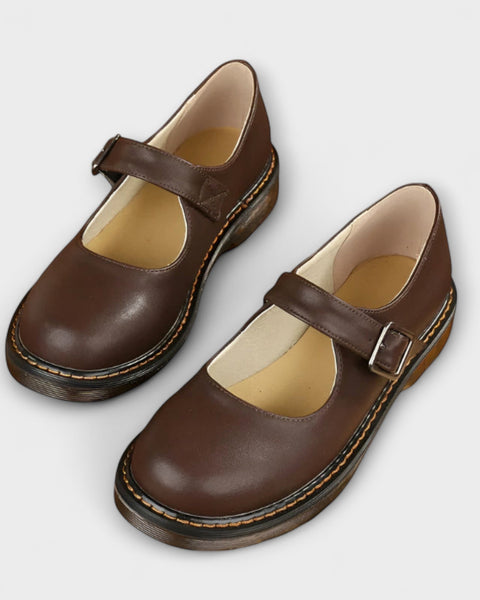 נעלי מרי ג'יין עור וינטאג' לנשים - נוחות ושיק