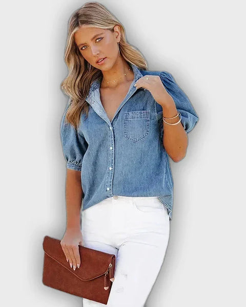 חולצת דנים רפויה FREJA לנשים