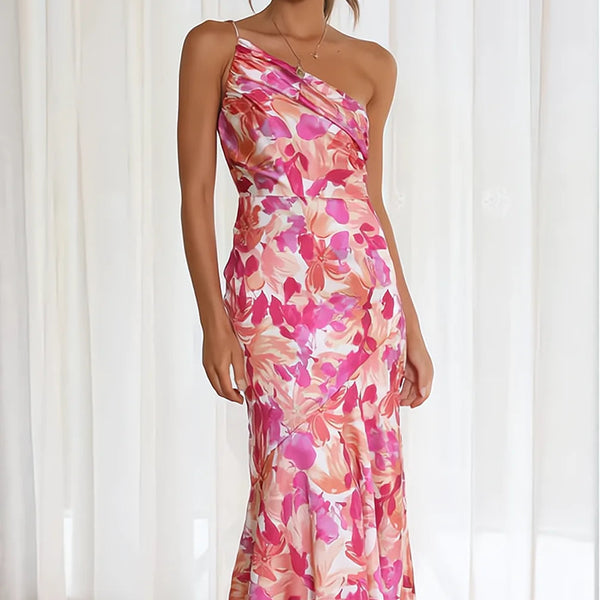 Cynthia - שמלת סאטן פרחונית