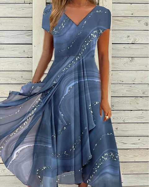 Ayana - שמלת מידי עם מפתח V