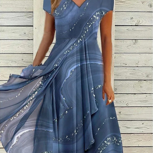 Ayana - שמלת מידי עם מפתח V