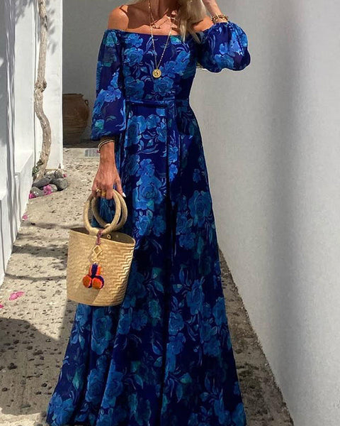 יעל™ | שמלת כתפיים חשופות פרחונית