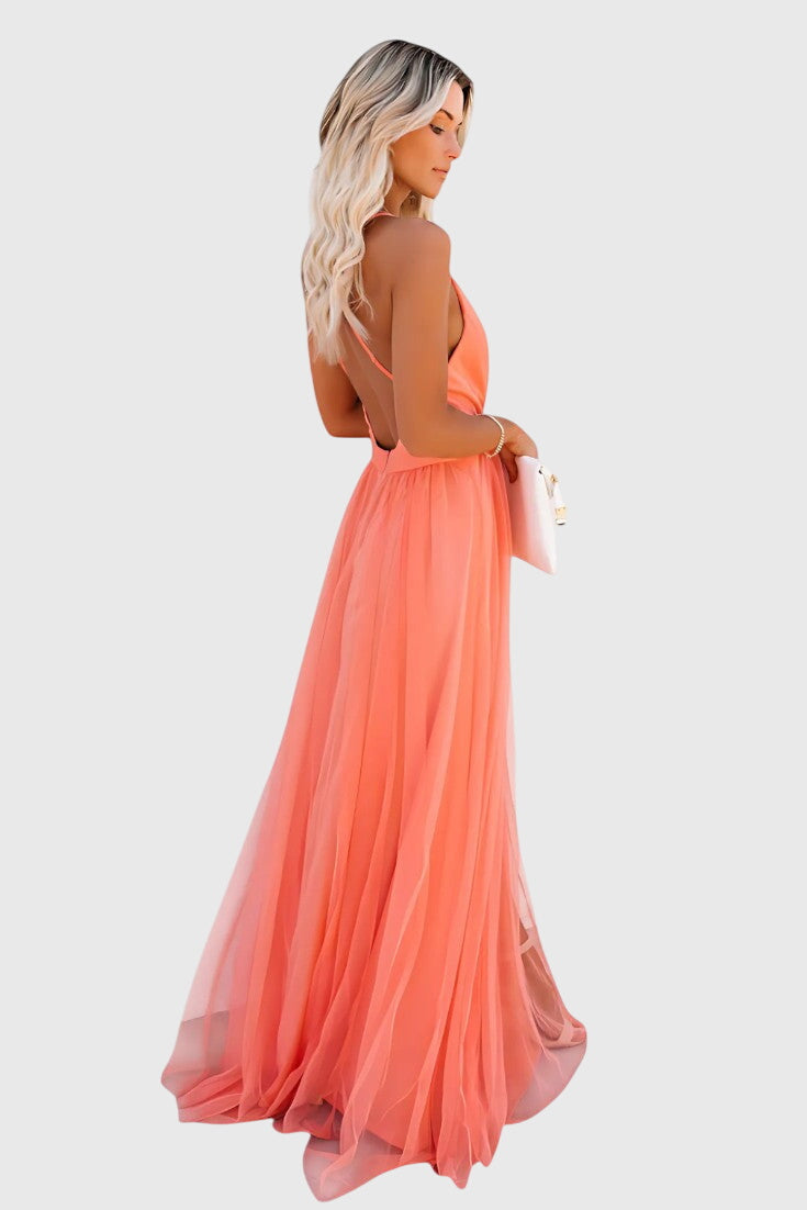 שמלת מקסי טול ללא שרוולים