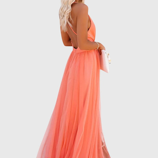 שמלת מקסי טול ללא שרוולים