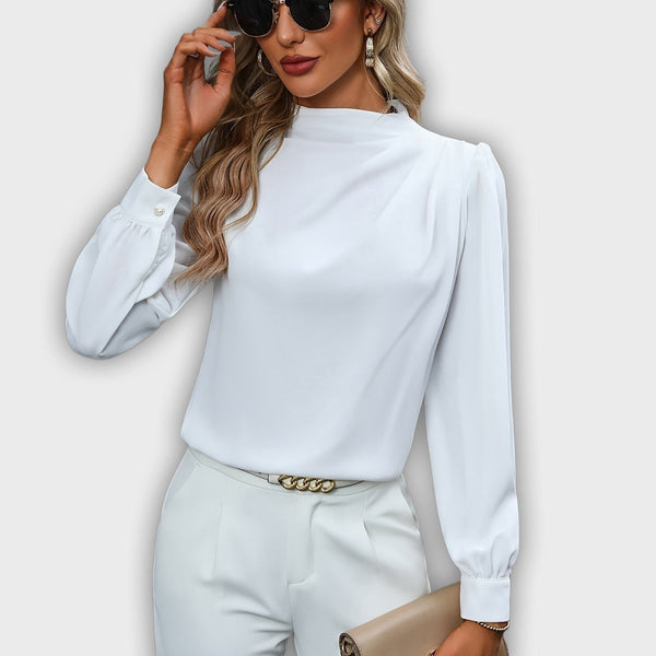 חולצה אלגנטית עם צווארון גבוה