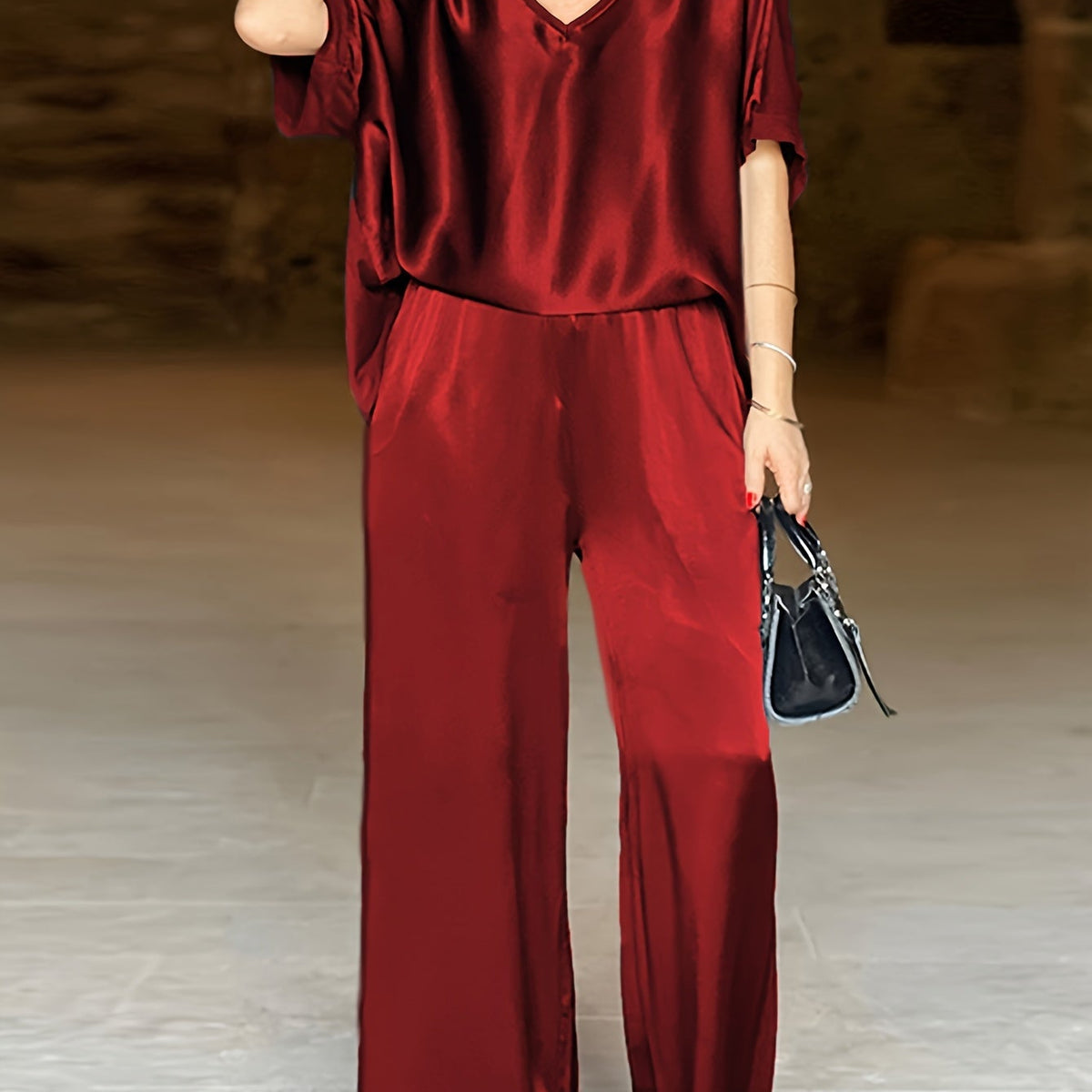 Ashlee - סט אלגנטי עם שרוולים קצרים