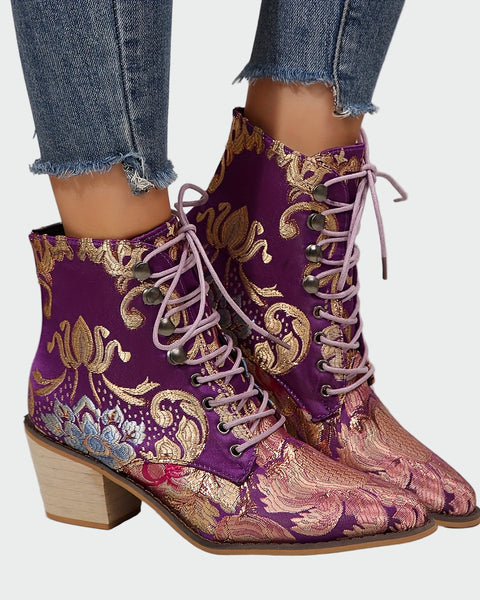 אילה - נעליים עוריות עם פרחים