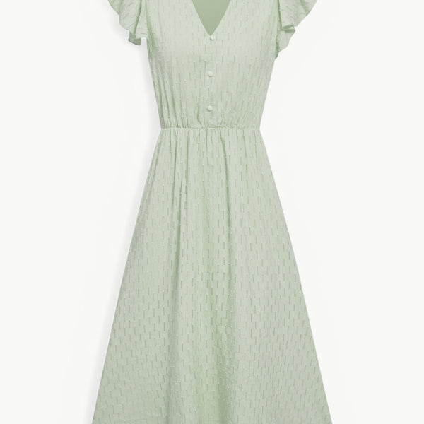 Julieta - שמלת מידי עם שרוולים עם קפלים