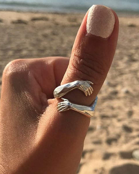 טבעת חיבוק מתכווננת מכסף איכותי