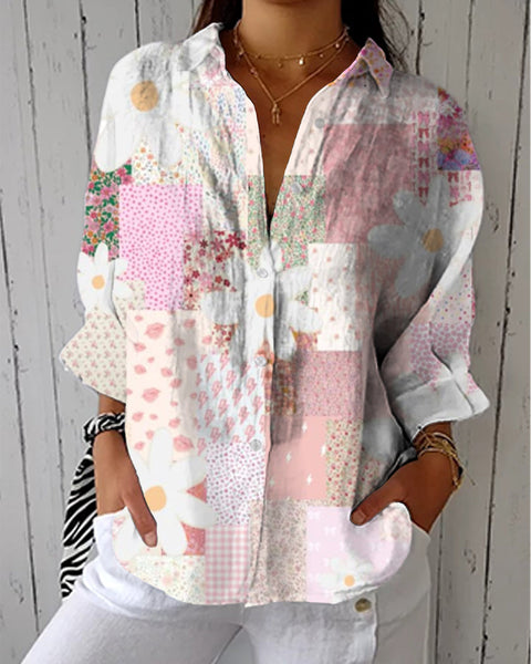 פאני - חולצת טלאים פרחונית