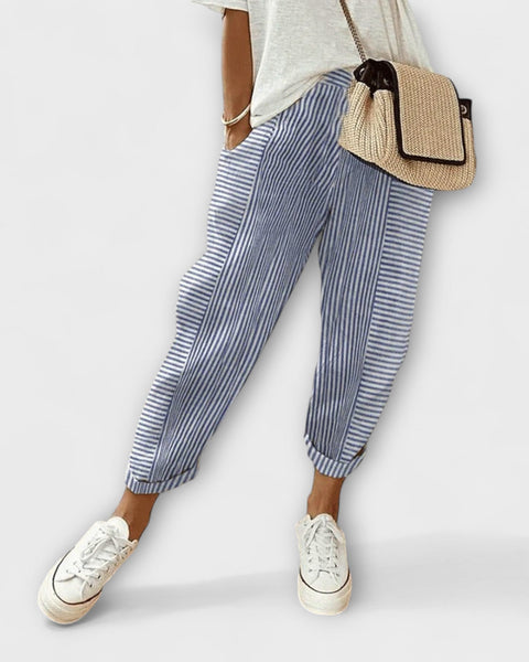 מכנסיים מפוספסים נוחים וסגנוניים