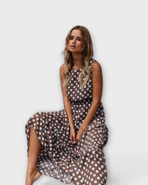 שמלת בוהו מידי עם נקודות