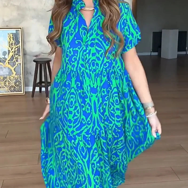 Jubilee - שמלת קו A מודפסת בגזרה רפויה