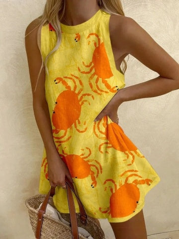 אורוויין™ | שמלת מיני עם הדפס סרטן