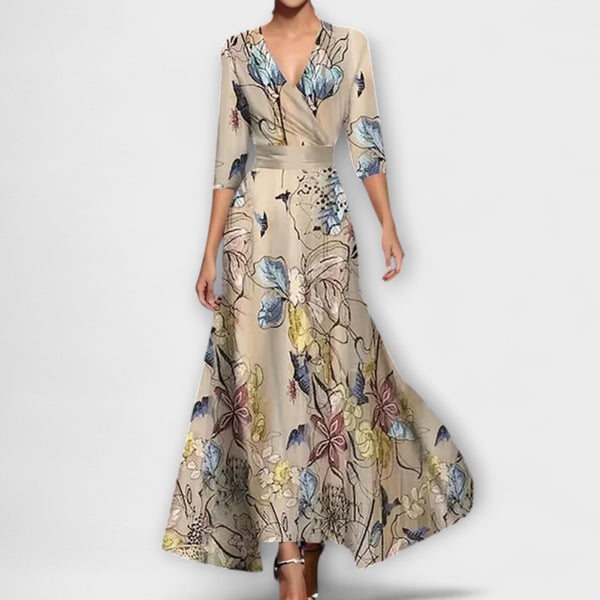 שמלת נשים אלגנטית עם שרוולים אופנתיים