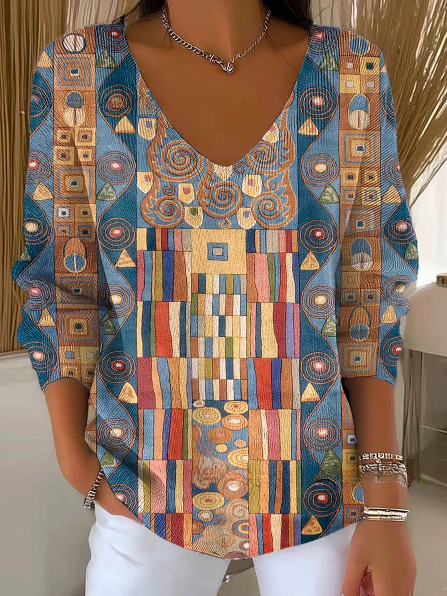 ביאטריס – סוודר מבד סרוג עם צווארון V