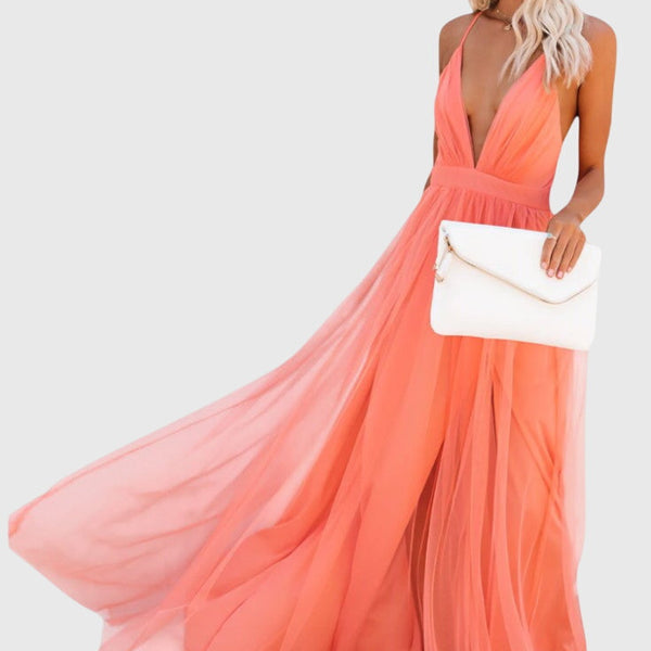 שמלת מקסי טול ללא שרוולים