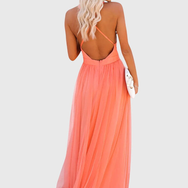 שמלת מקסי טול ללא שרוולים