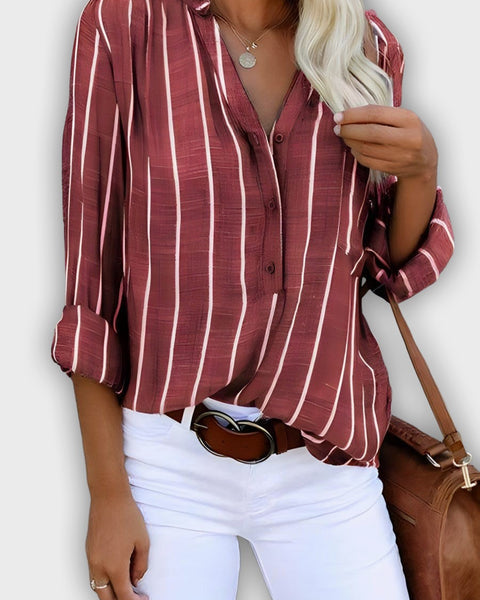 חולצת לינאה אלגנטית עם שרוולים ארוכים ורב-תכליתית