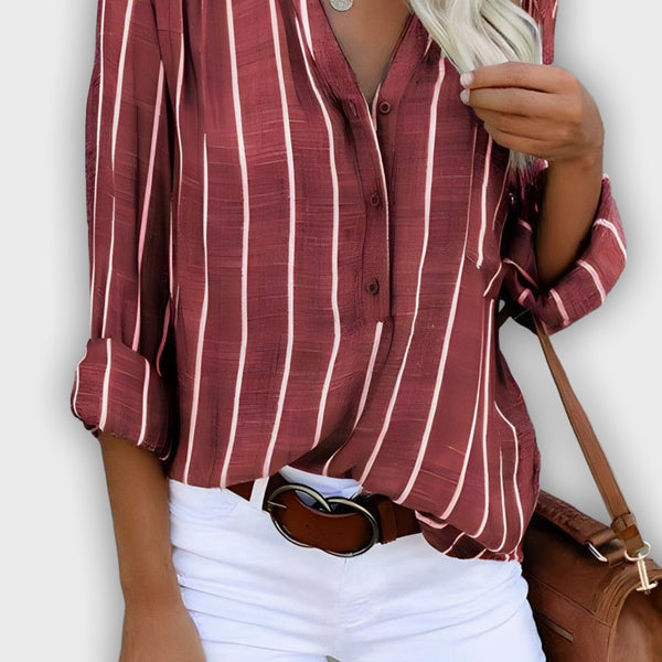 חולצת לינאה אלגנטית עם שרוולים ארוכים ורב-תכליתית