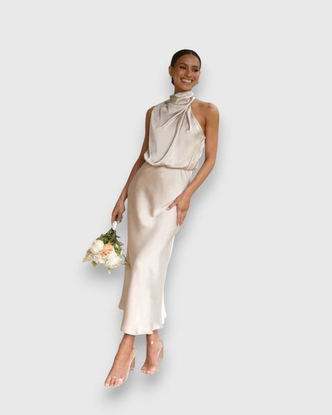 שמלת זניידה אלגנטית לנשים באורך בינוני