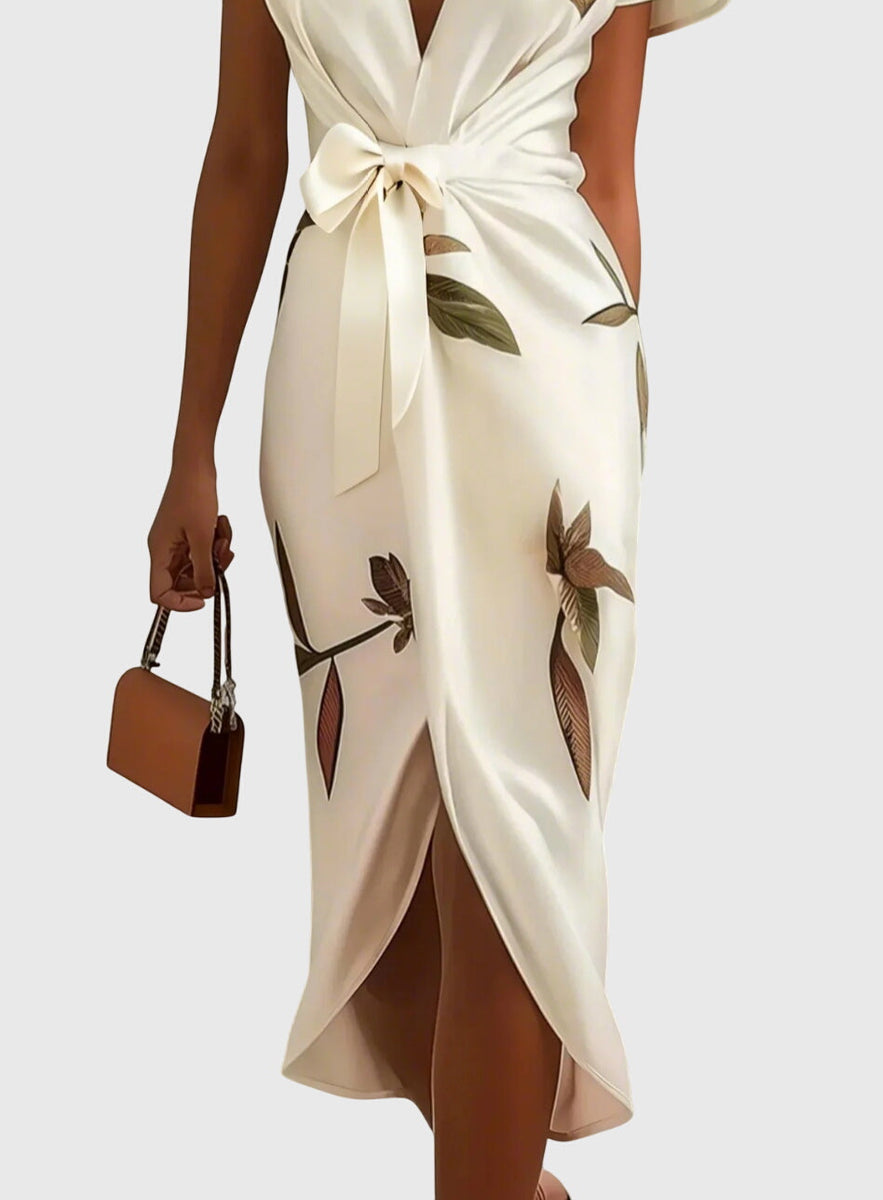 שמלות סטן לבנה אלגנטית