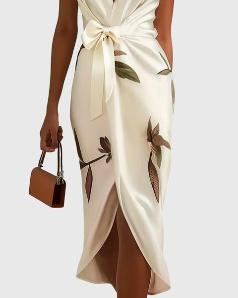 שמלות סטן לבנה אלגנטית